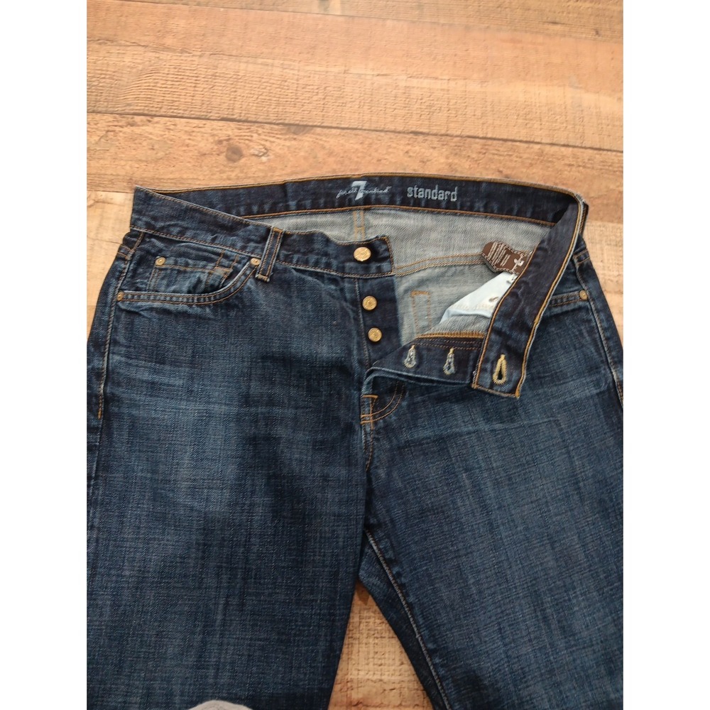 Men's 7 For All‎ Mankind Straight Leg Jean Sz 34 Dark wash Denim 2518